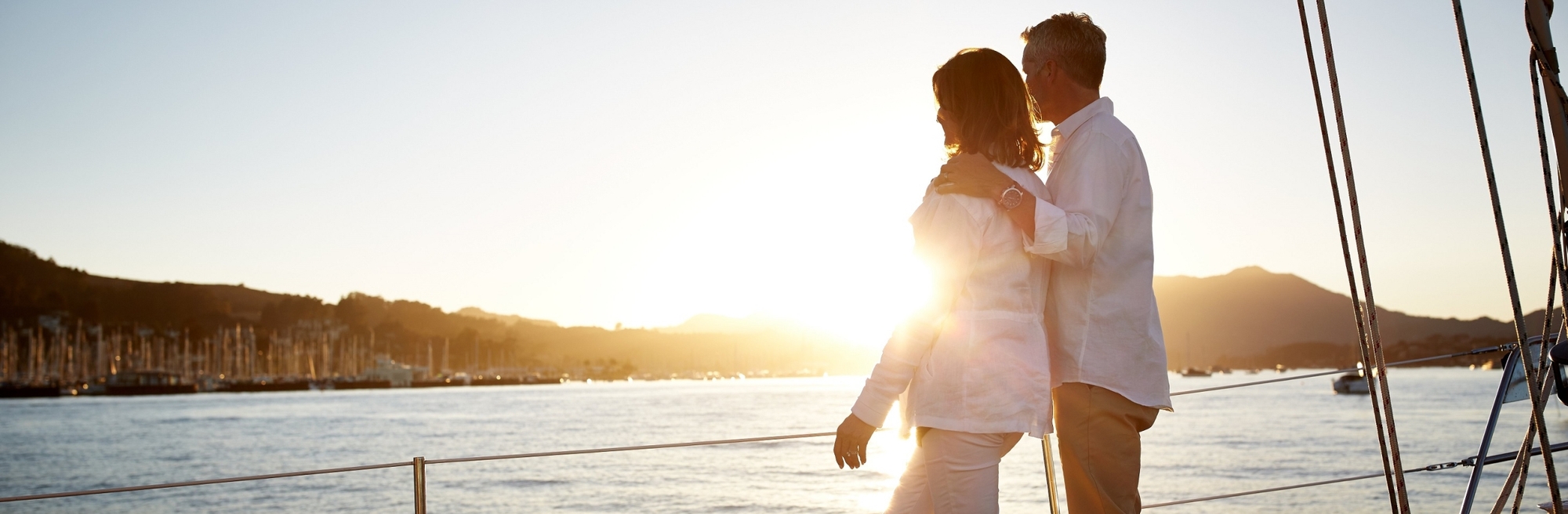 Married couple on sailboat